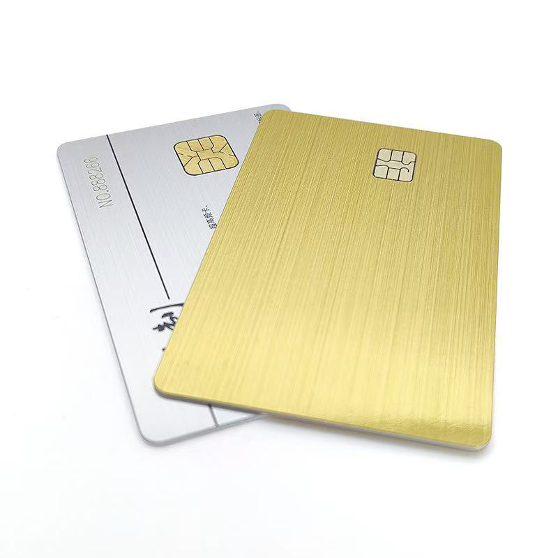 Brushed Gold Customized Craft FM4442 RFID Contact Card