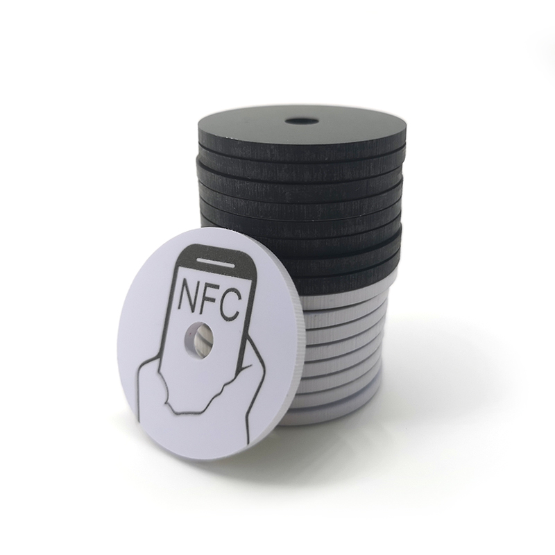 Round with Hole Laser Engrave LOGO NFC Patrol Tag