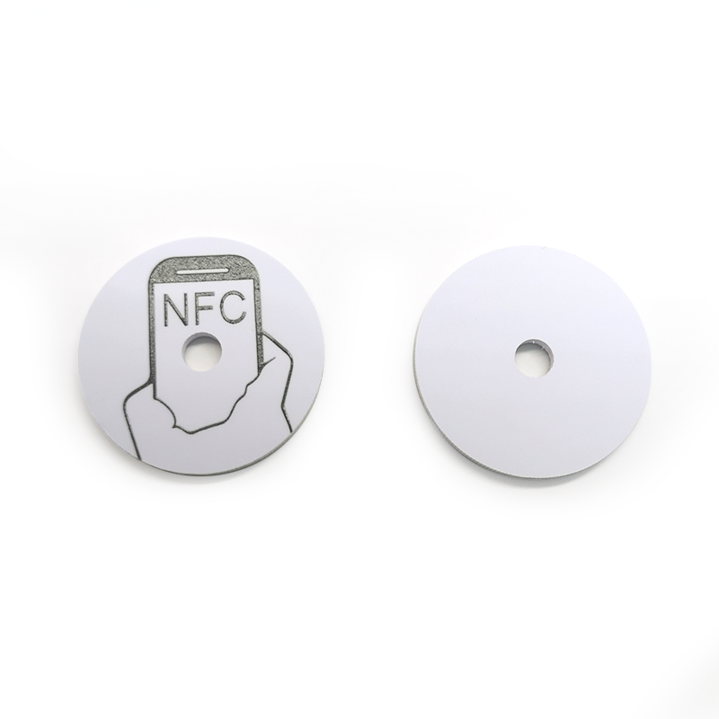 Round with Hole Laser Engrave LOGO NFC Patrol Tag